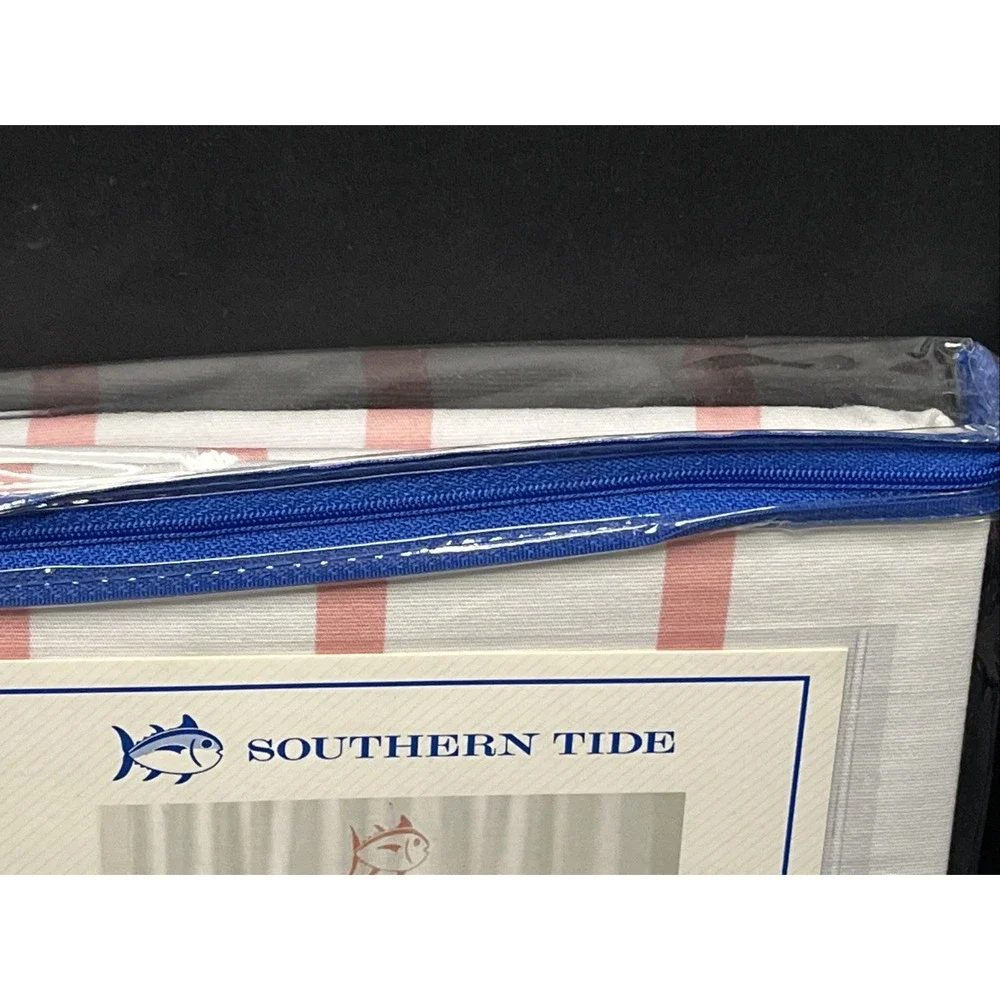 Southern Tide Breton Pink White Stripe Shower Curtain 72x72